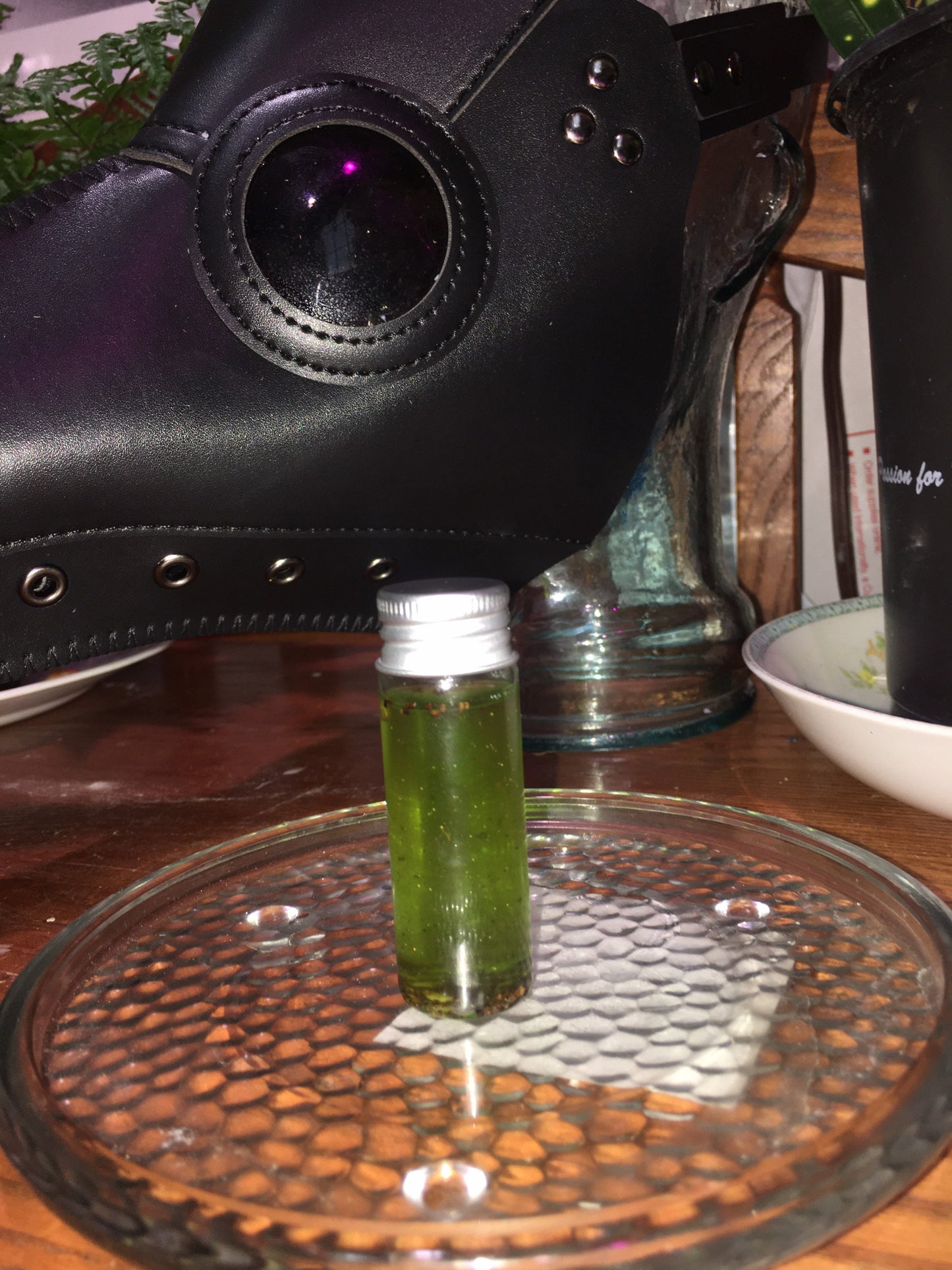 Various handmade oils. Uses in description